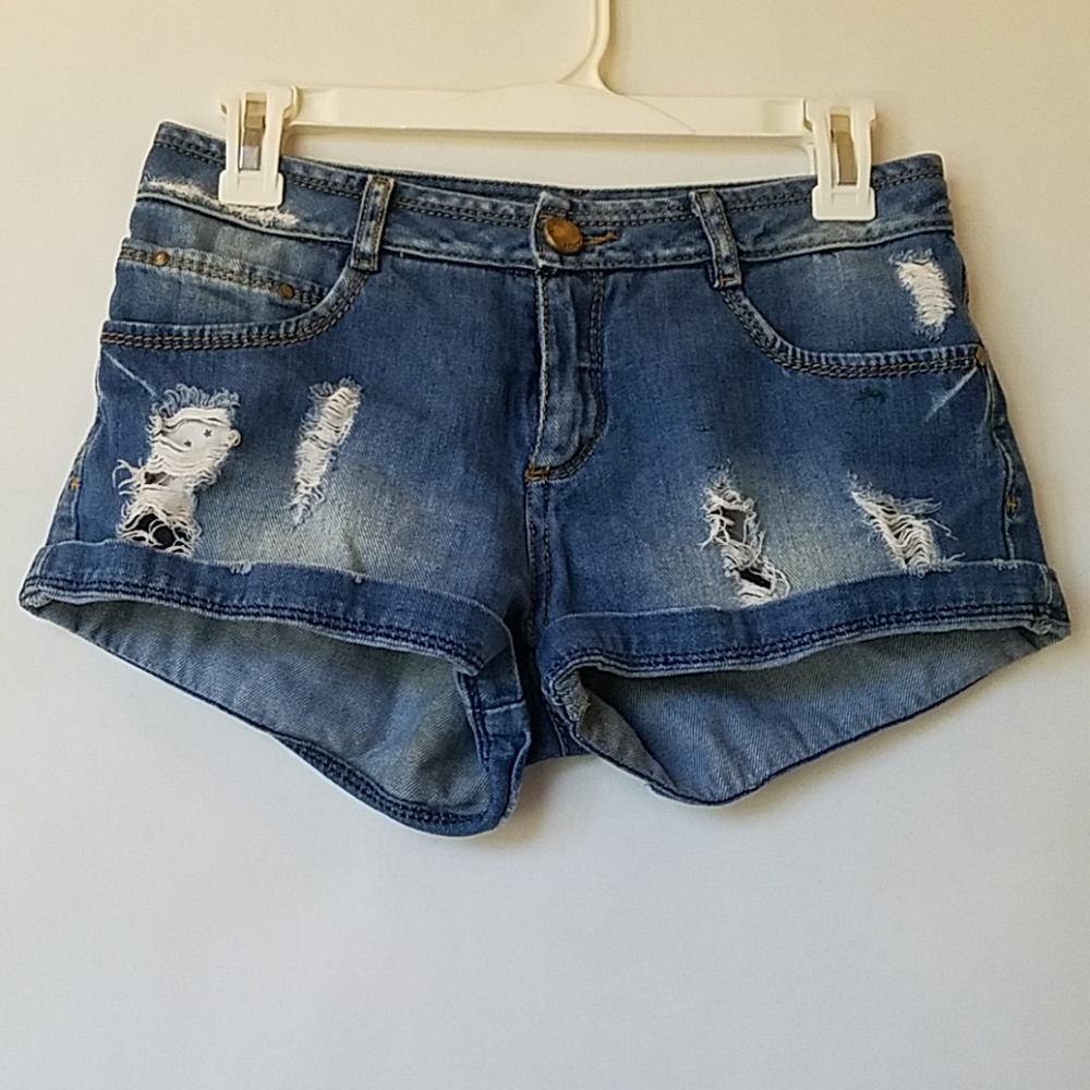 Distressed Jean shorts